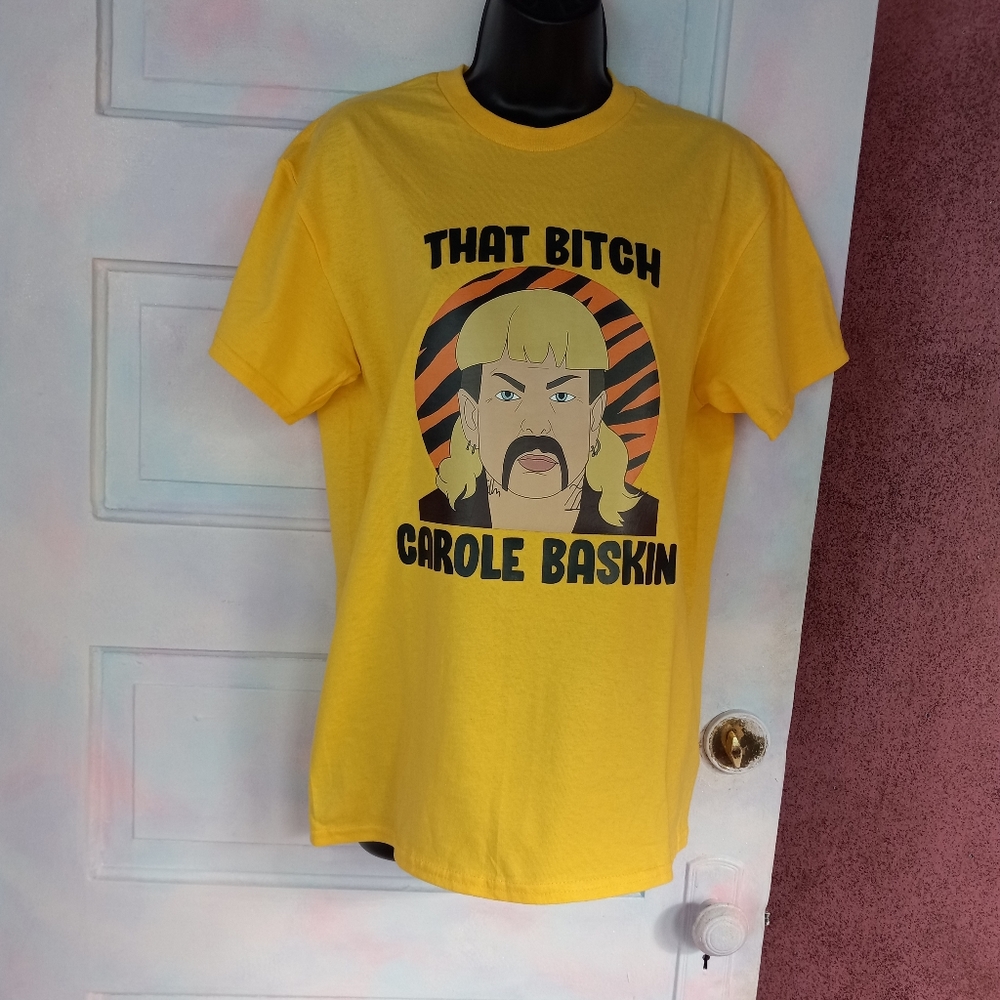 😵Joe exotic🐯 ooak nwot custom meme tee! Carole Baskin did it! Lmao! ☠ - Picture 4 of 9